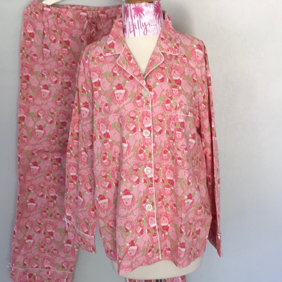 Rare Lilly Pulitzer Santa Paws Lion PJs Collectors - Picture 3 of 11